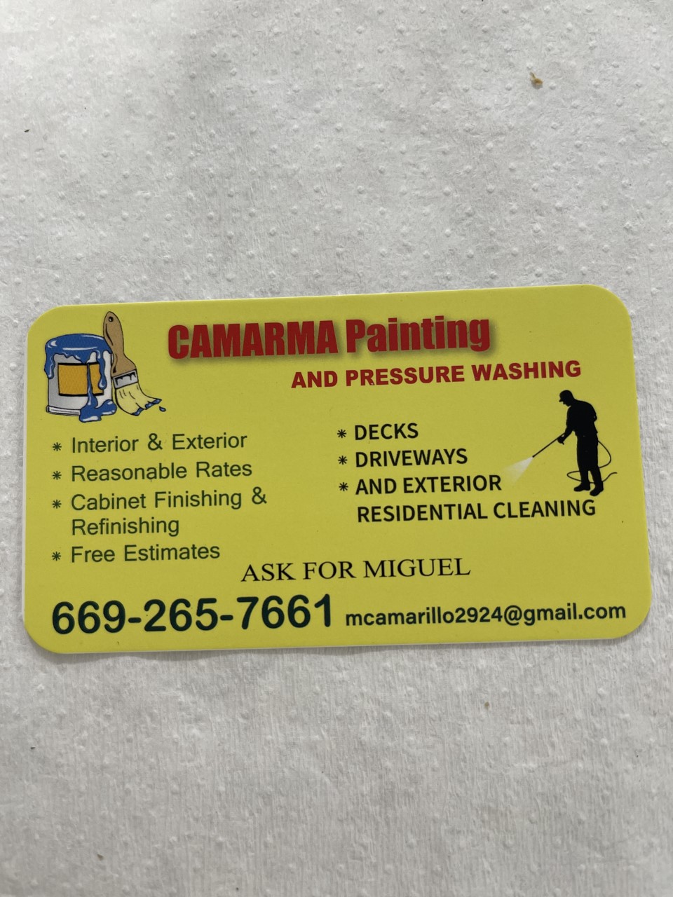 Camarma Painting - Unlicensed Contractor Logo