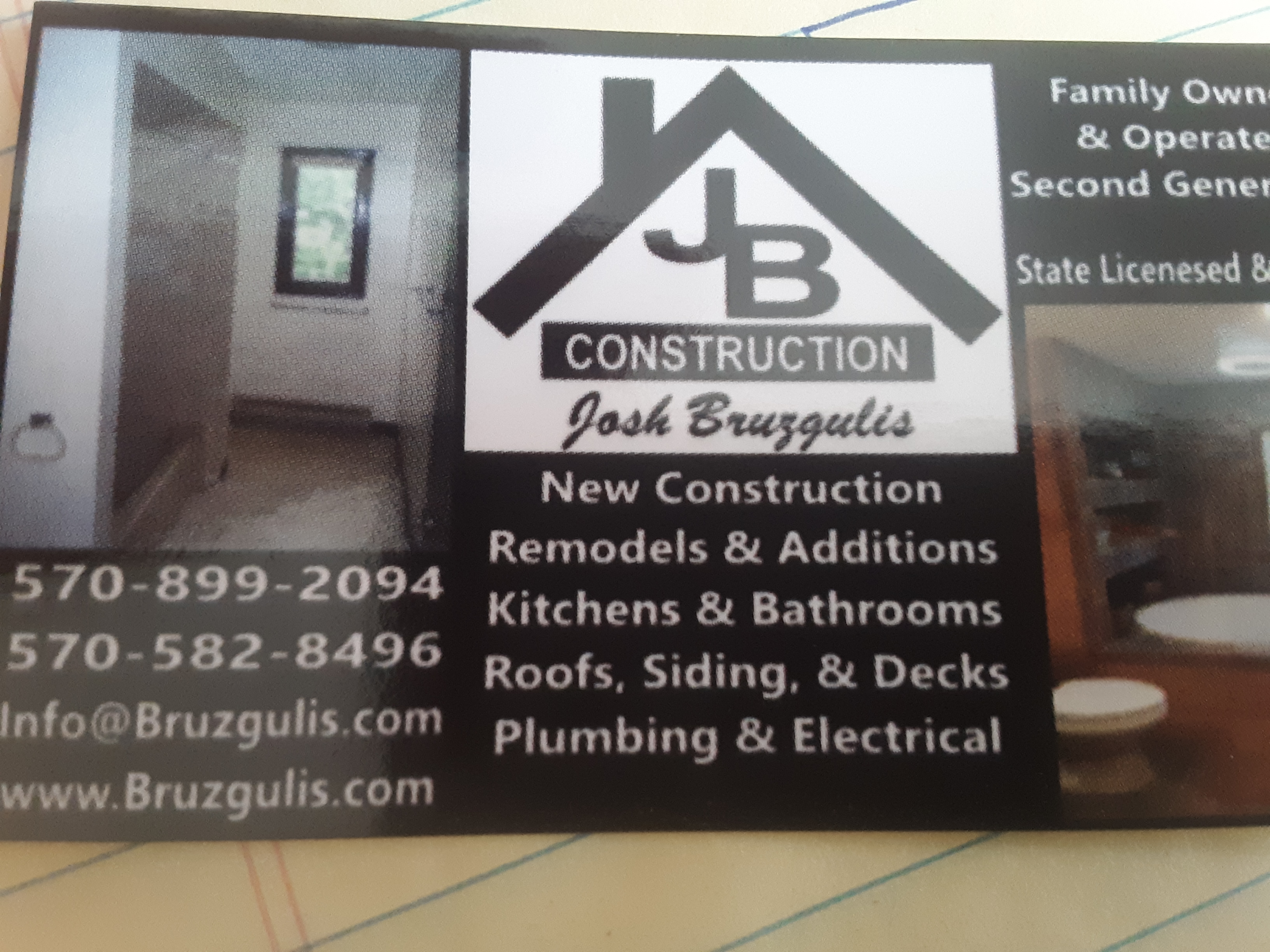 J. Bruzgulis Construction, LLC Logo