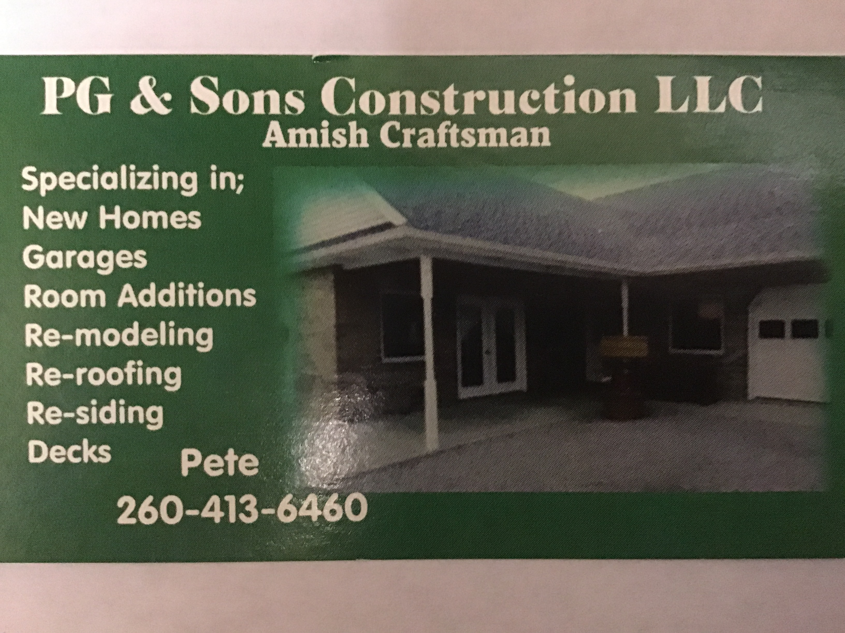 PG & Sons Construction Logo