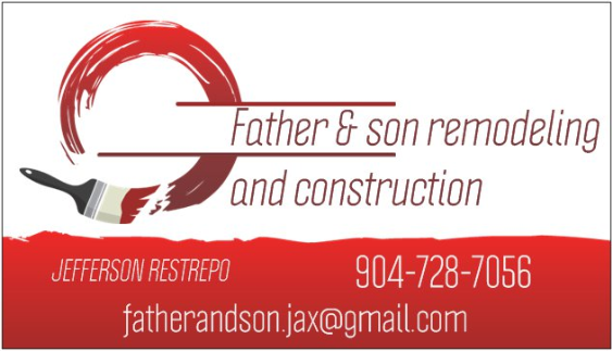 Father & Son Remodeling Construction Logo