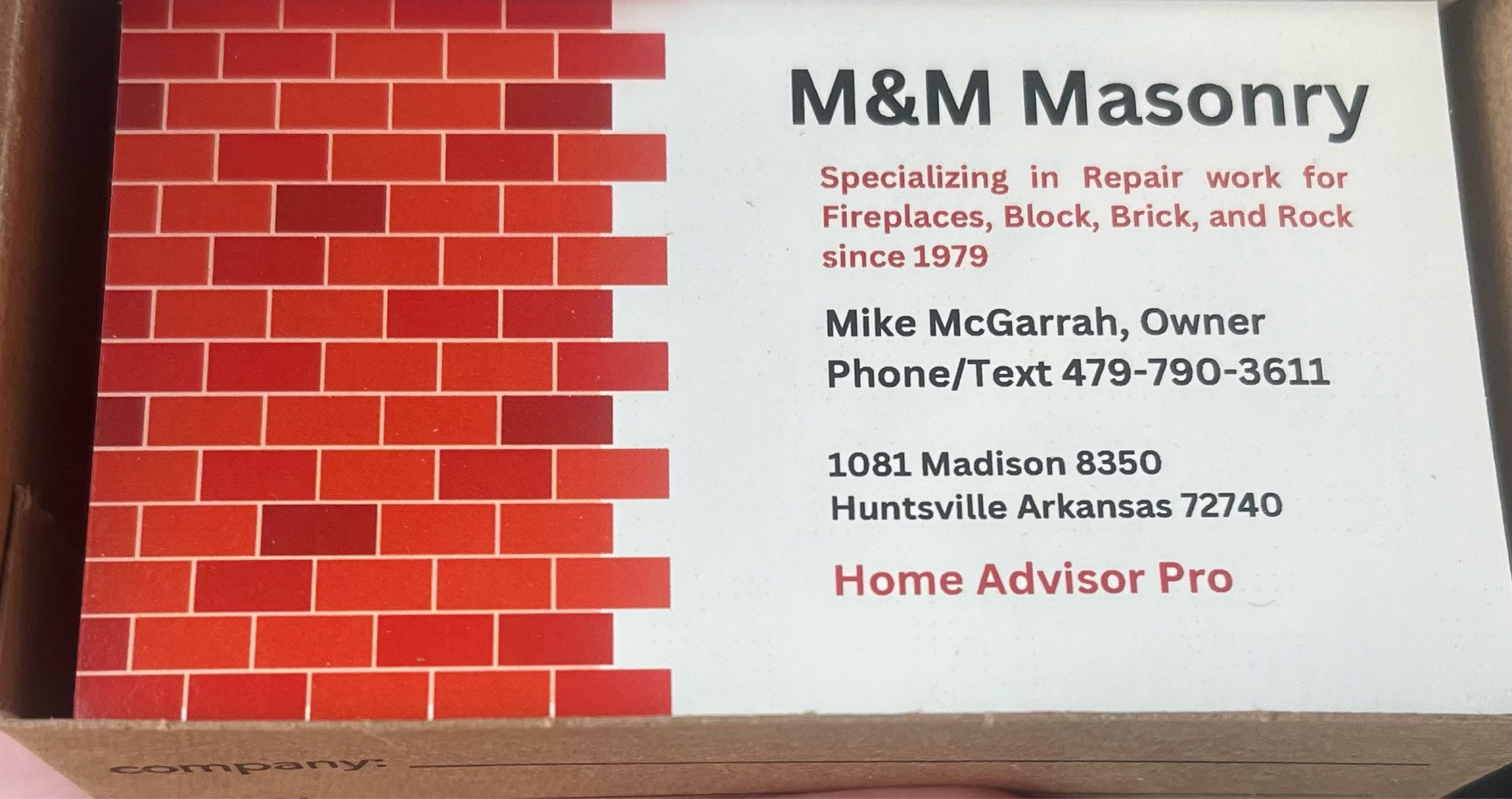 M&M Masonry Construction Logo