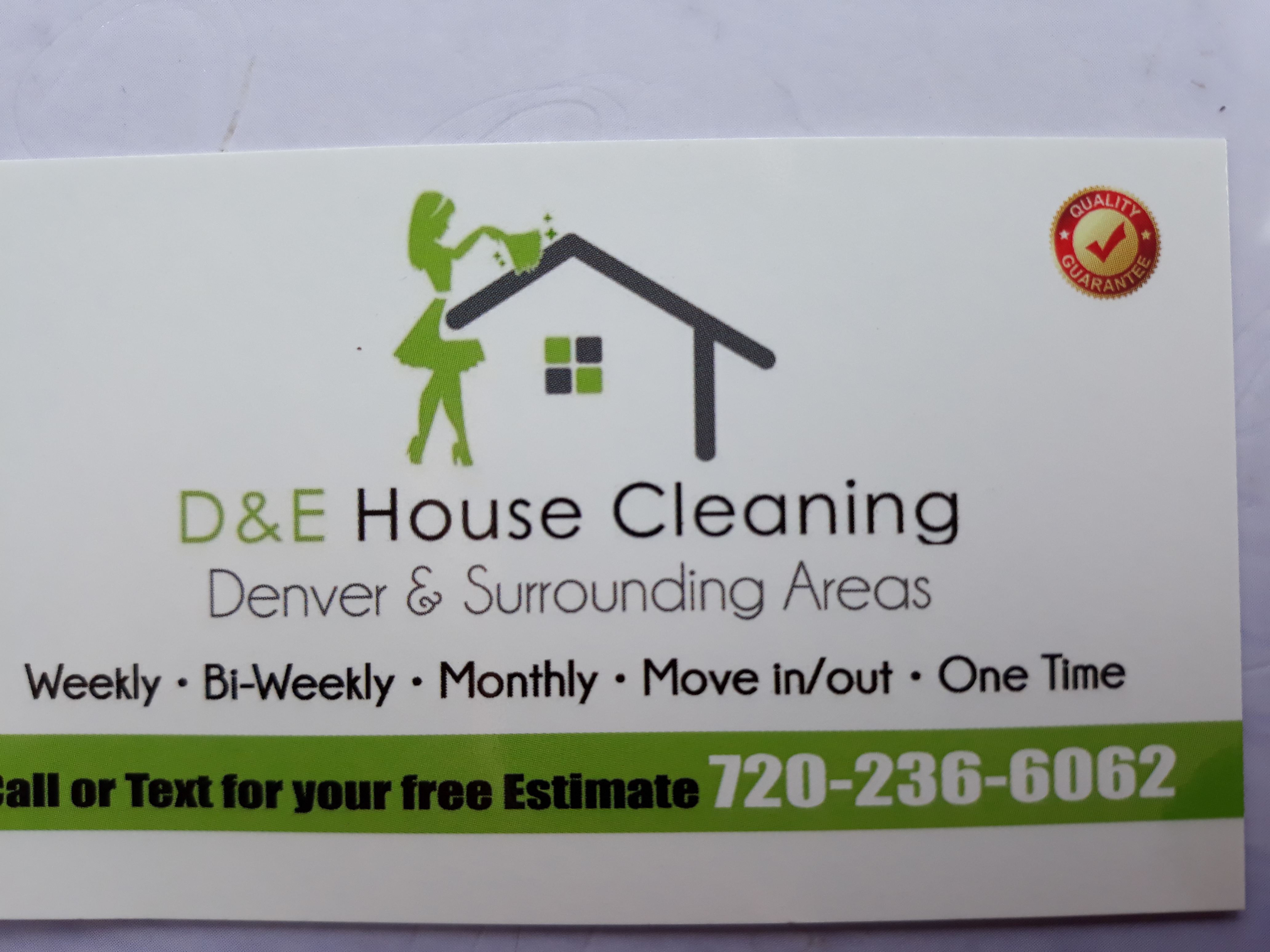 D and E House Cleaning Denver Logo