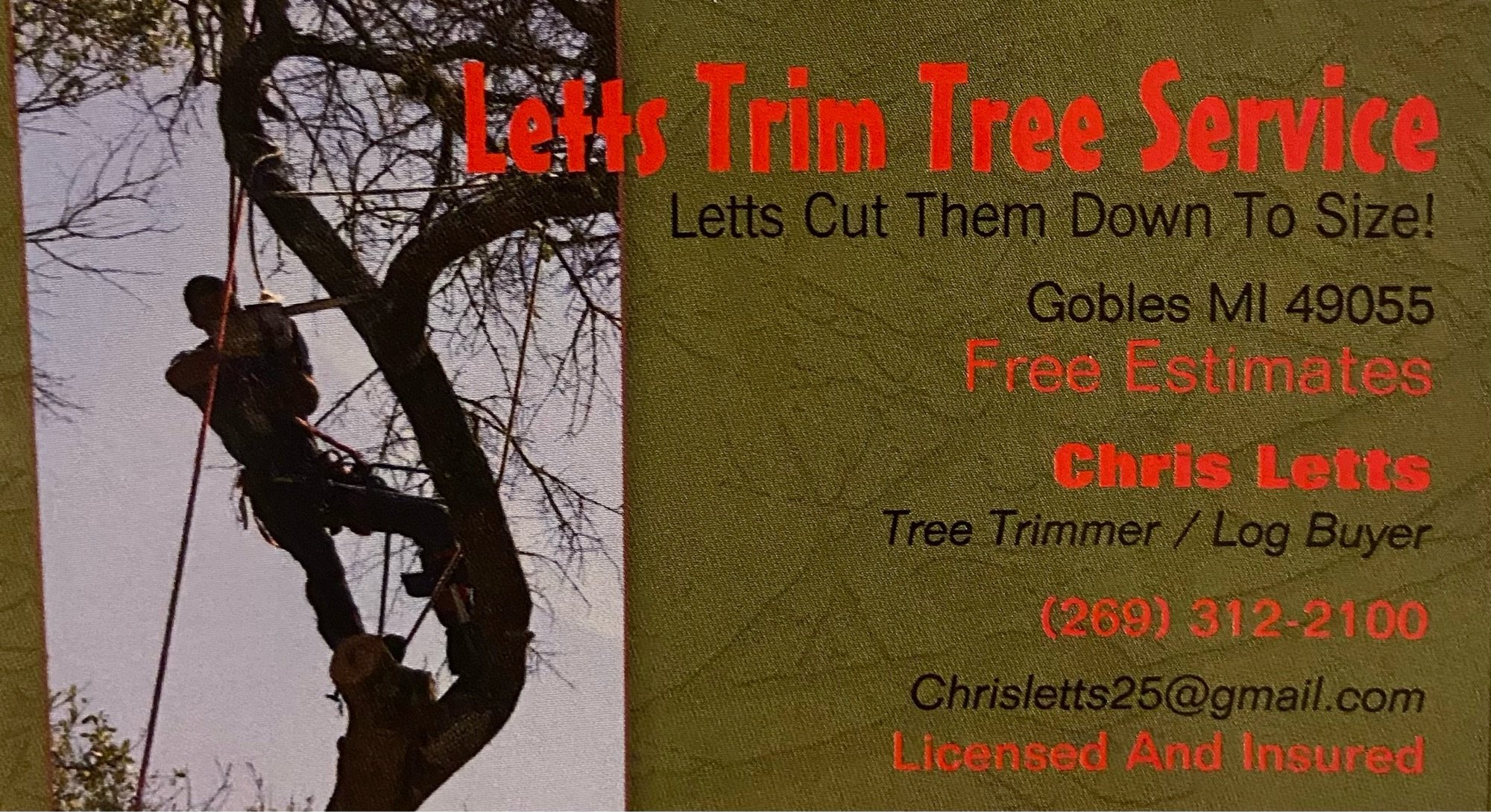 Letts Trim tree service and property management Logo