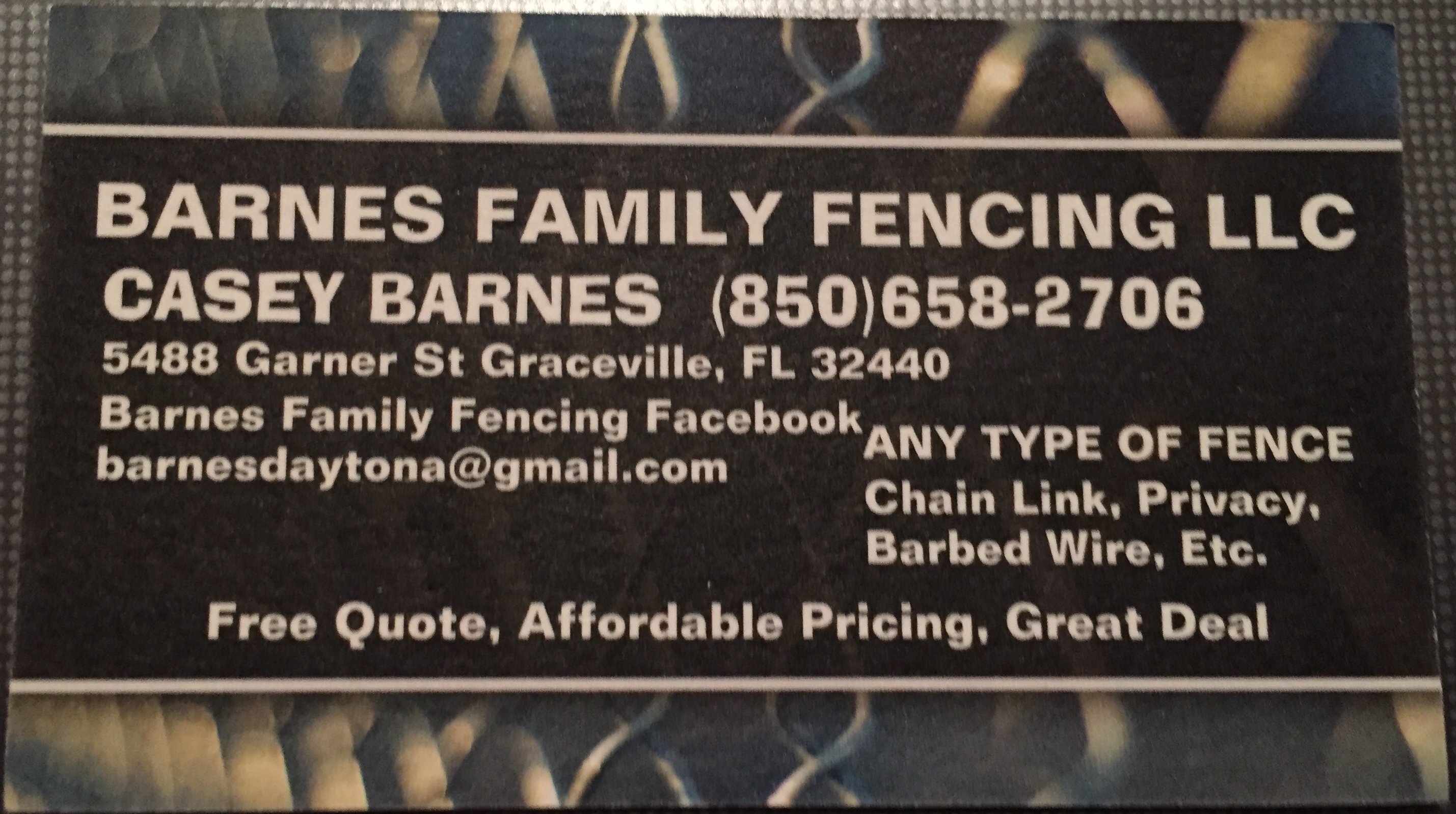 Barnes Family Fencing LLC Logo