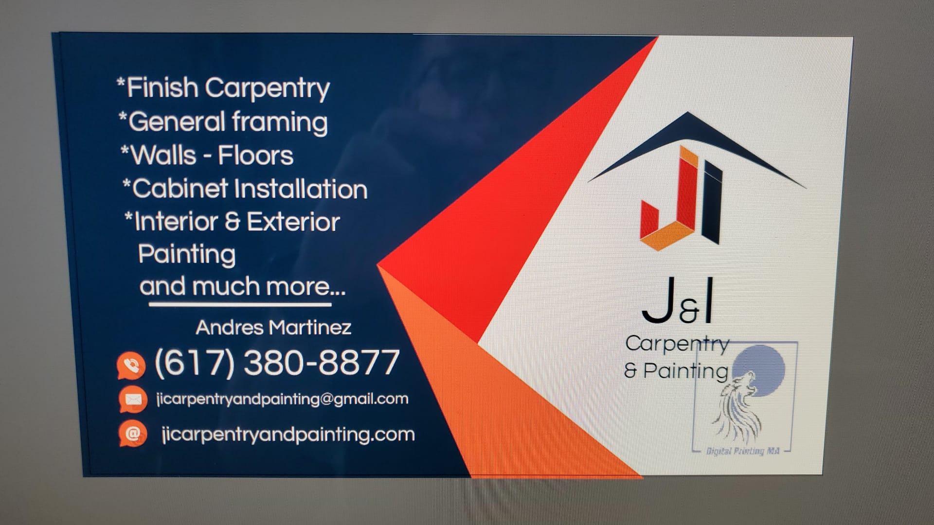 JI Carpentry and Painting Logo