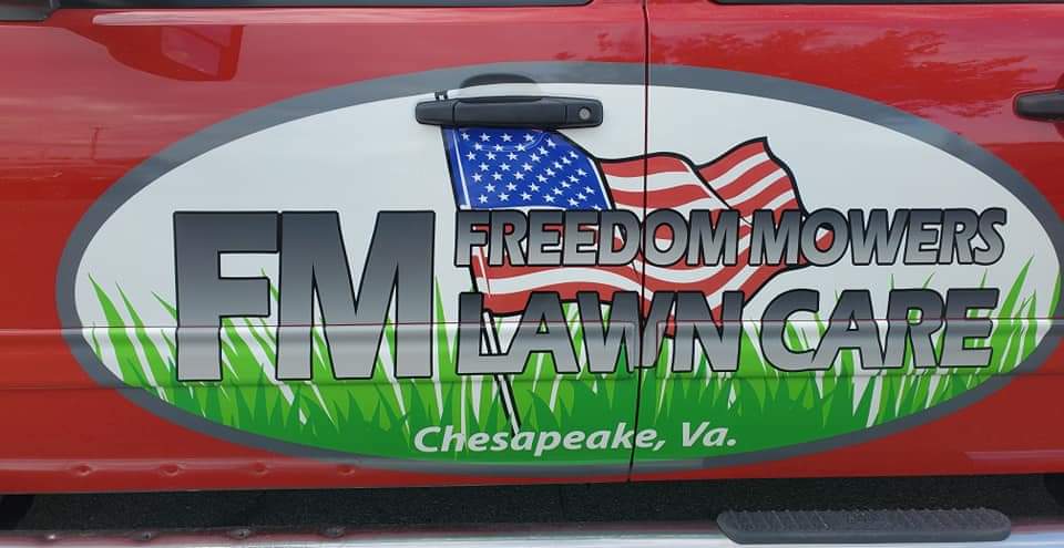 Freedom Mowers Lawn Care Service Logo