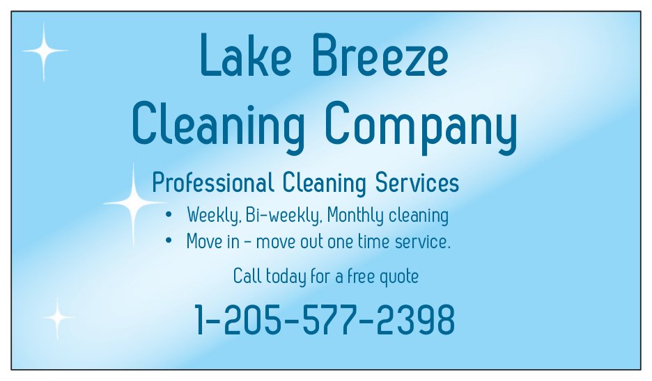 Lake Breeze Cleaning Company Logo