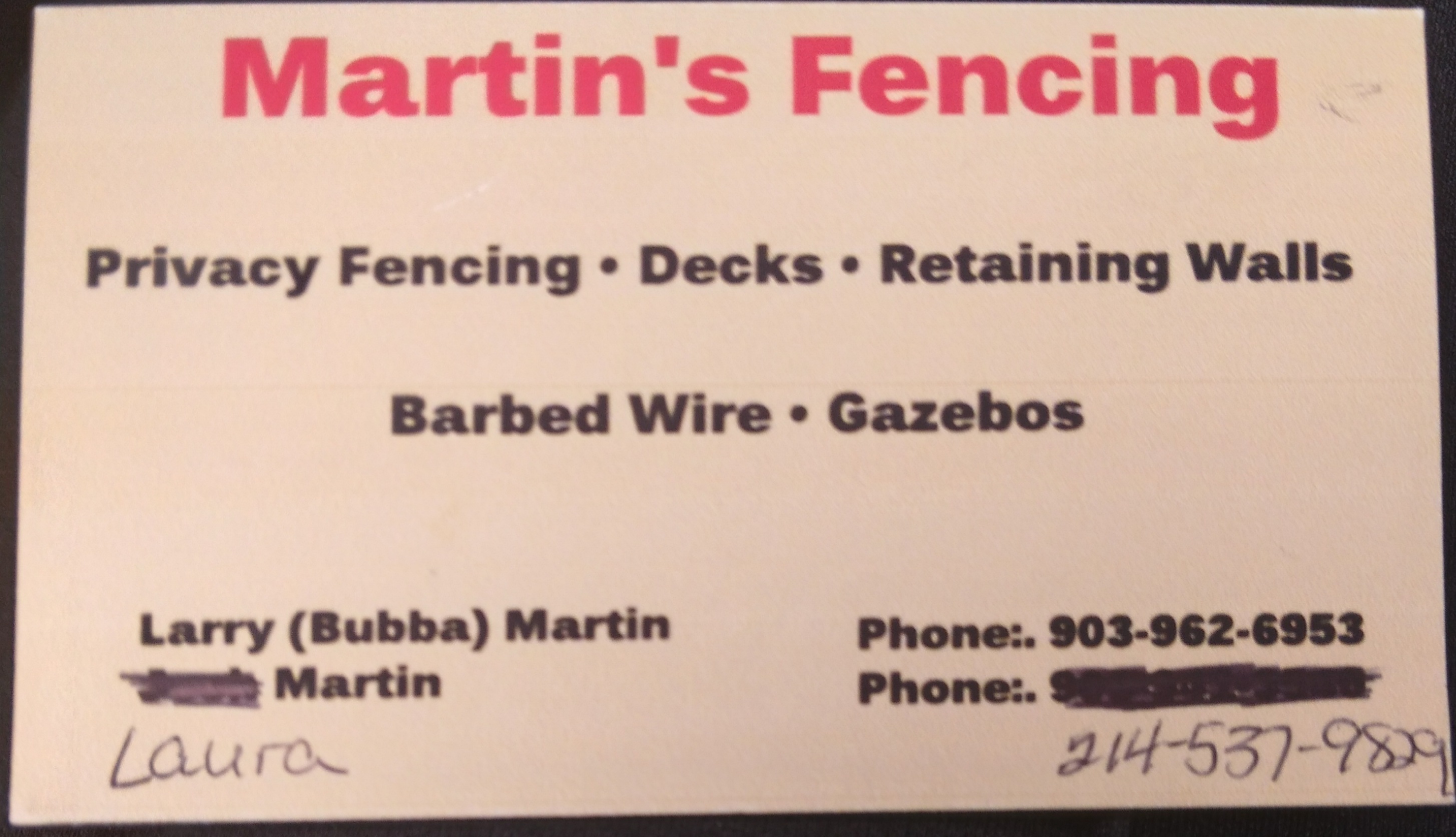 Martin's Fencing Logo