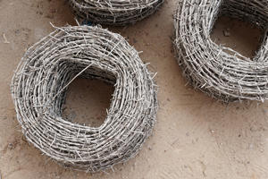 small roll of barbed wire