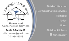 Hummingbird Hideaway Homes & Construction Services logo