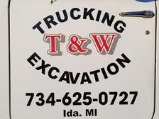 Logo for T and W Trucking and Excavation