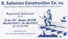 Avatar for R Solomon Construction Company, Inc.