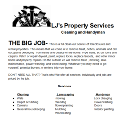 LJ'S Property Services logo