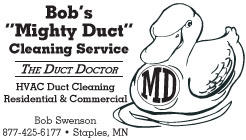 Bob's Mighty Duct Cleaning Service logo