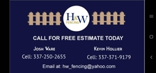 Logo for H&W Fencing - Fence & Gate Contractor - 10 Photos Facebook