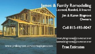 James and Family Remodeling logo
