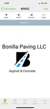 Logo for Bonilla Paving, LLC