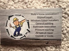 Logo for rudys home renovation llc