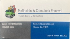 Logo for McDaniels & Sons Junk Removal