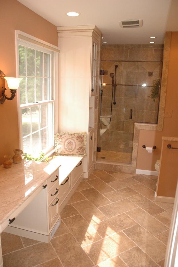 Traditional Bathroom  in Sacramento white washed 