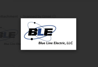 The Blue Line Electrical Company logo