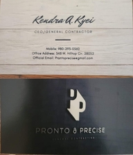 Logo for Pronto & Precise General Contracting, LLC