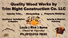 Logo for Trim Right Construction Company
