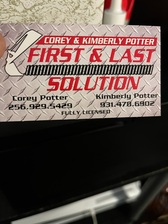 Logo for Corey and Kimberly Potter First and Last Solutions Construction