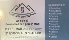 Jerry's Handyman Services - Unlicensed Contractor logo