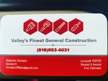Valleys Finest General Construction, Inc. logo