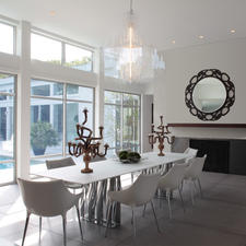 Modern Dining Room with eames white plastic chair