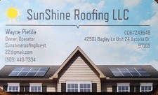 Logo for Sunshine Roofing, LLC