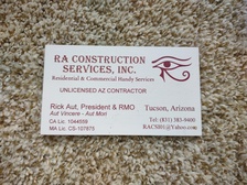 Logo for RA Construction Services Inc.