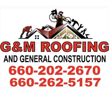 g&m roofing and general construction logo