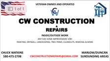 Logo for CW Construction and Repairs