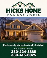 Logo for Hicks Home Holiday Lights