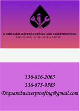 Logo for D Squared Waterproofing and Construction