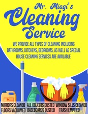 Logo for Mr. Miagis  Cleaning Service