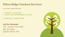 Logo for Pinon Ridge Outdoor Services