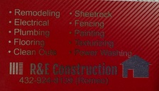 Logo for R&E Construction