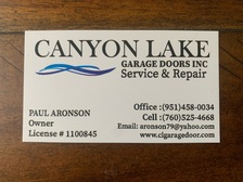 Logo for Canyon Lake Garage Doors Inc