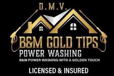Logo for B&M Gold Tips Power Washing