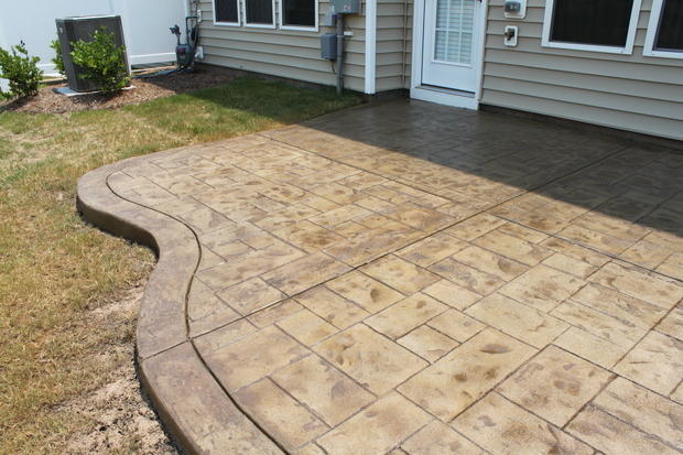 Casual / Comfortable Patio in Garner - curved edge patio, stamped ...