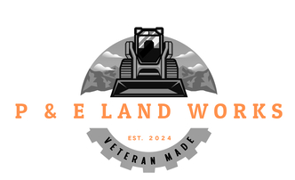 P & E Land Works logo