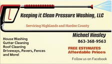 Logo for Keeping it Clean Pressure Washing LLC