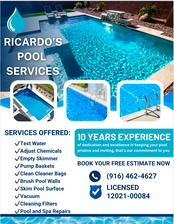 Logo for Ricardo's Pool Services - Unlicensed Contractor
