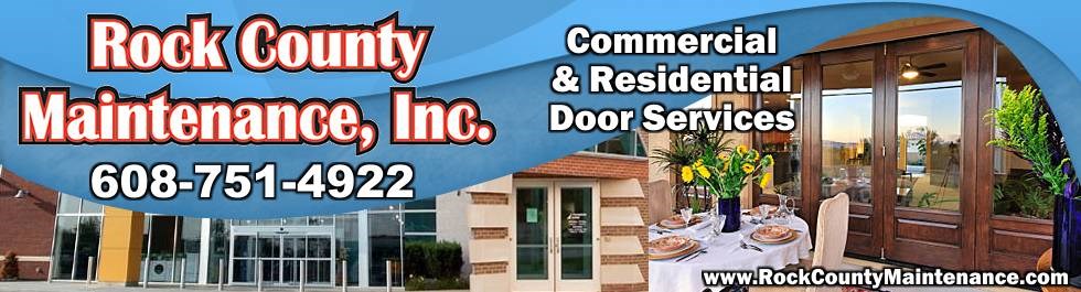 Logo for Rock County Maintenance; Ken (The Door Man )