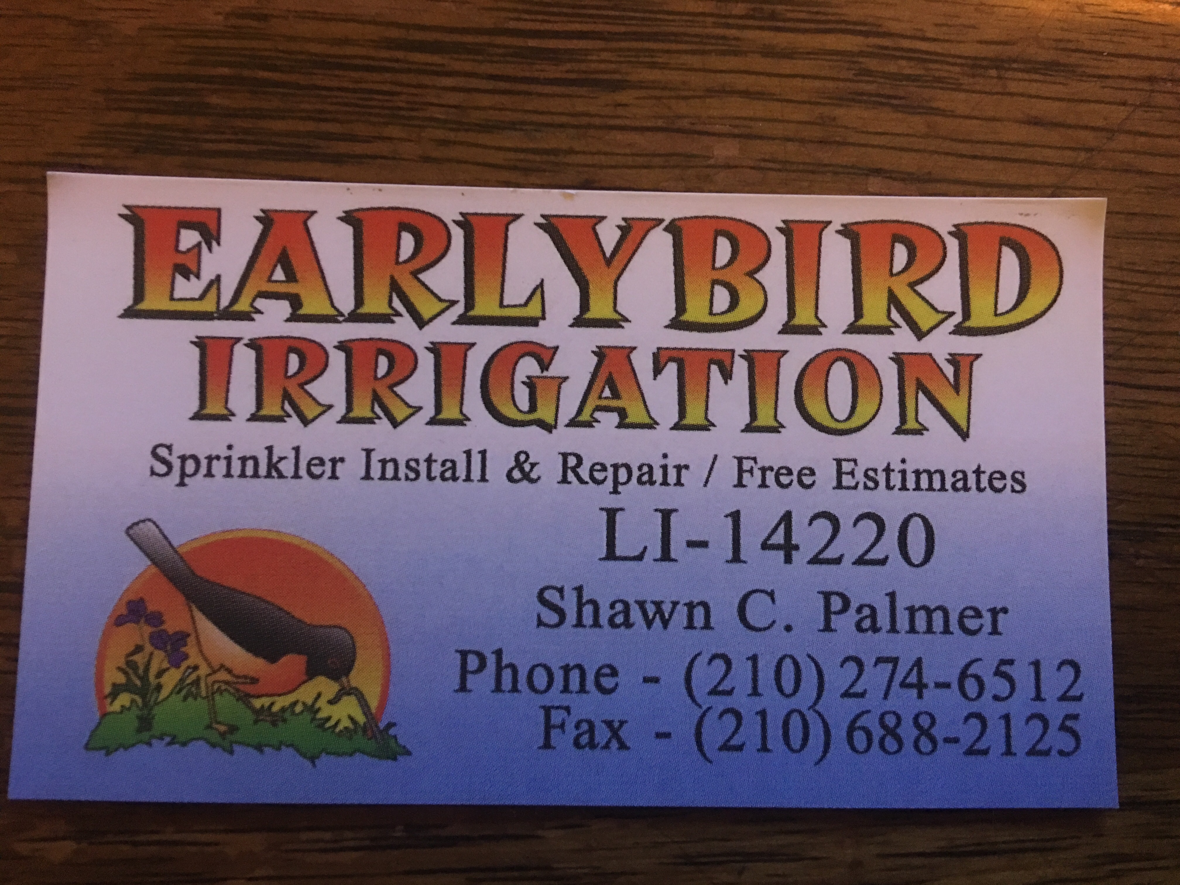 Avatar for EARLYBIRD IRRIGATION