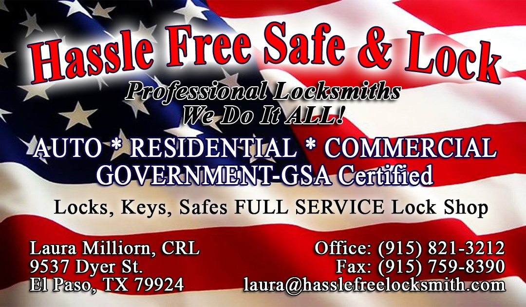 Logo for HASSLE FREE LOCK & KEY