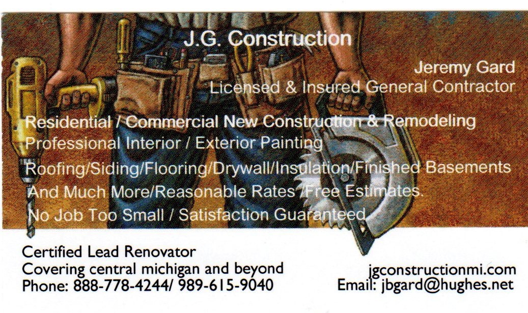 Logo for JG Construction